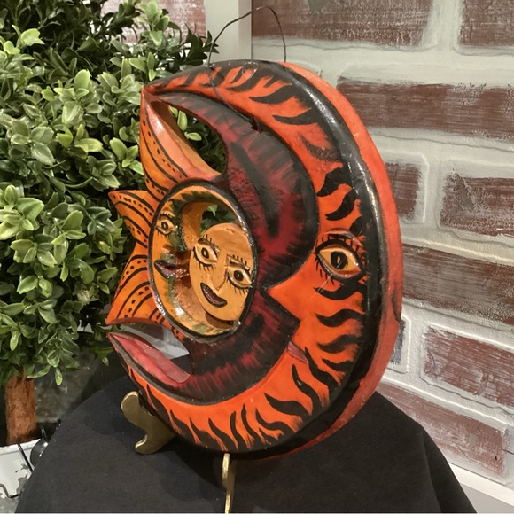 Solid Wood Crafted Sun, Moon, Star, Planet Wall Hang Decor Piece - Very Unique - Picture 3 of 9